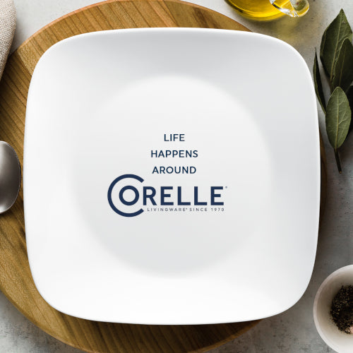 Corelle Square??Pure White 12-piece Dinnerware Set with Appetizer Plates. Service for 4 - Image 4