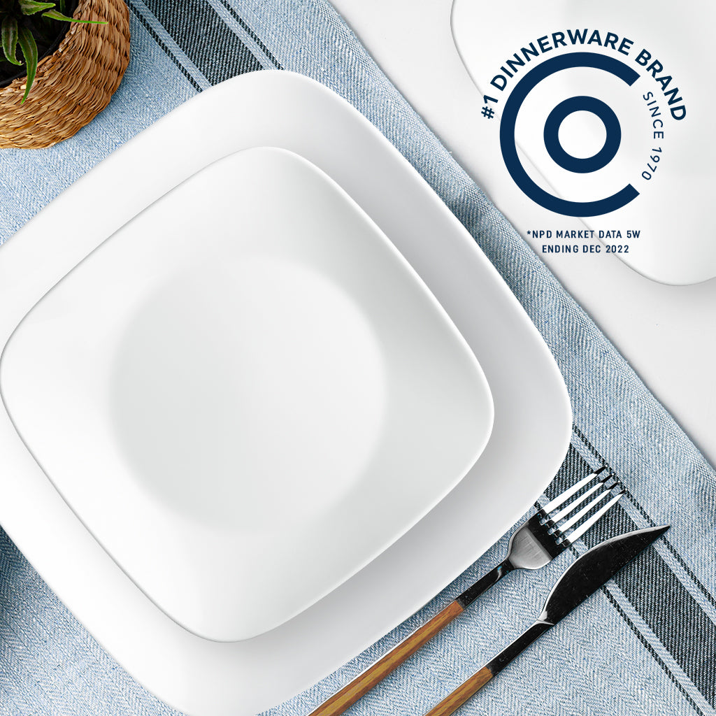 Corelle Square??Pure White 12-piece Dinnerware Set. Service for 4 - Image 4