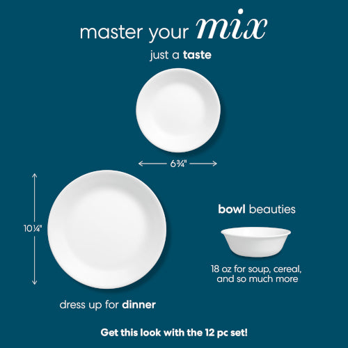 Corelle® Winter Frost White 12-piece Dinnerware Set. Service for 4 - Image 3