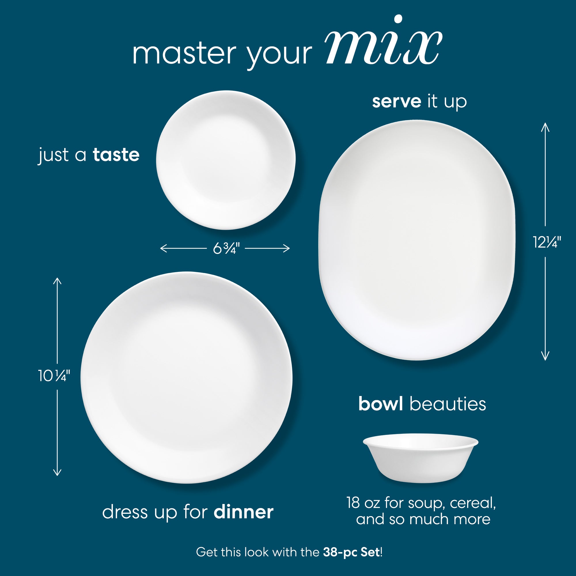 Corelle Winter Frost White 38-piece Dinnerware Set. Service for 12 - Image 2