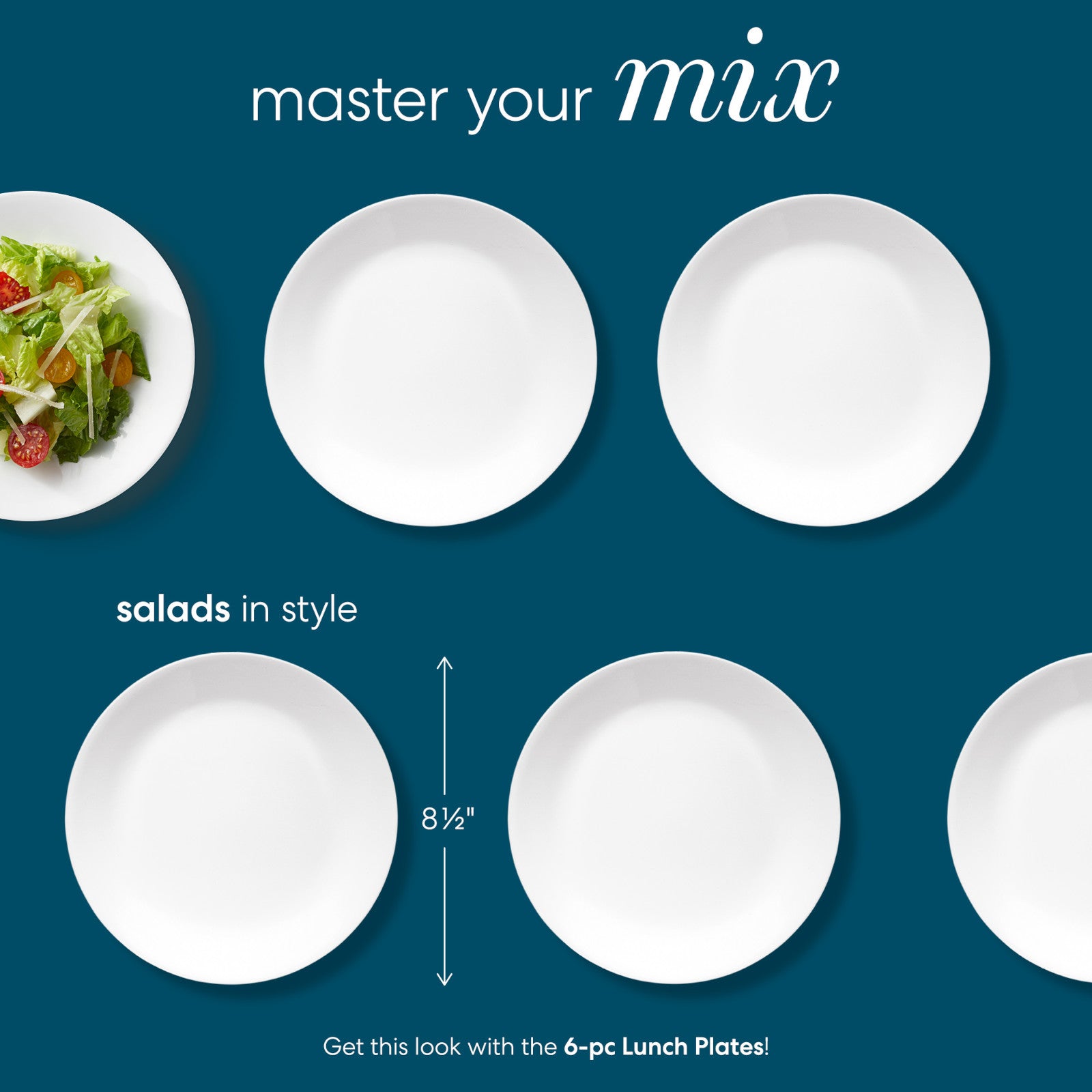 Corelle® Winter Frost White 8.5 Salad Plates. 6-pack - Image 2