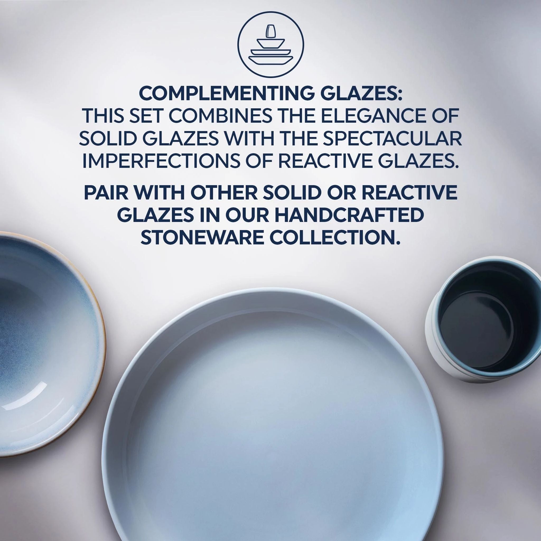 Corelle Stoneware 16-piece Dinnerware Set. Service for 4. Nordic Blue - Image 5