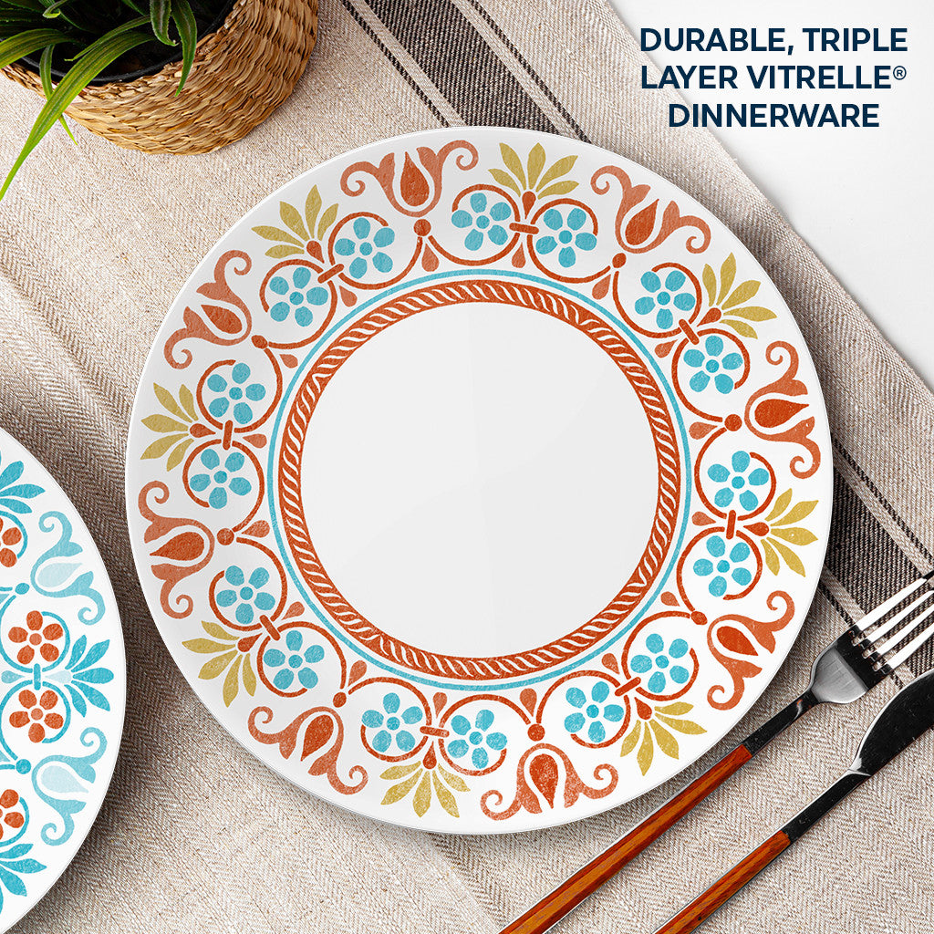 Corelle Global Collection Terracotta Dreams 10.25 Dinner Plates. 4-pack - Image 4