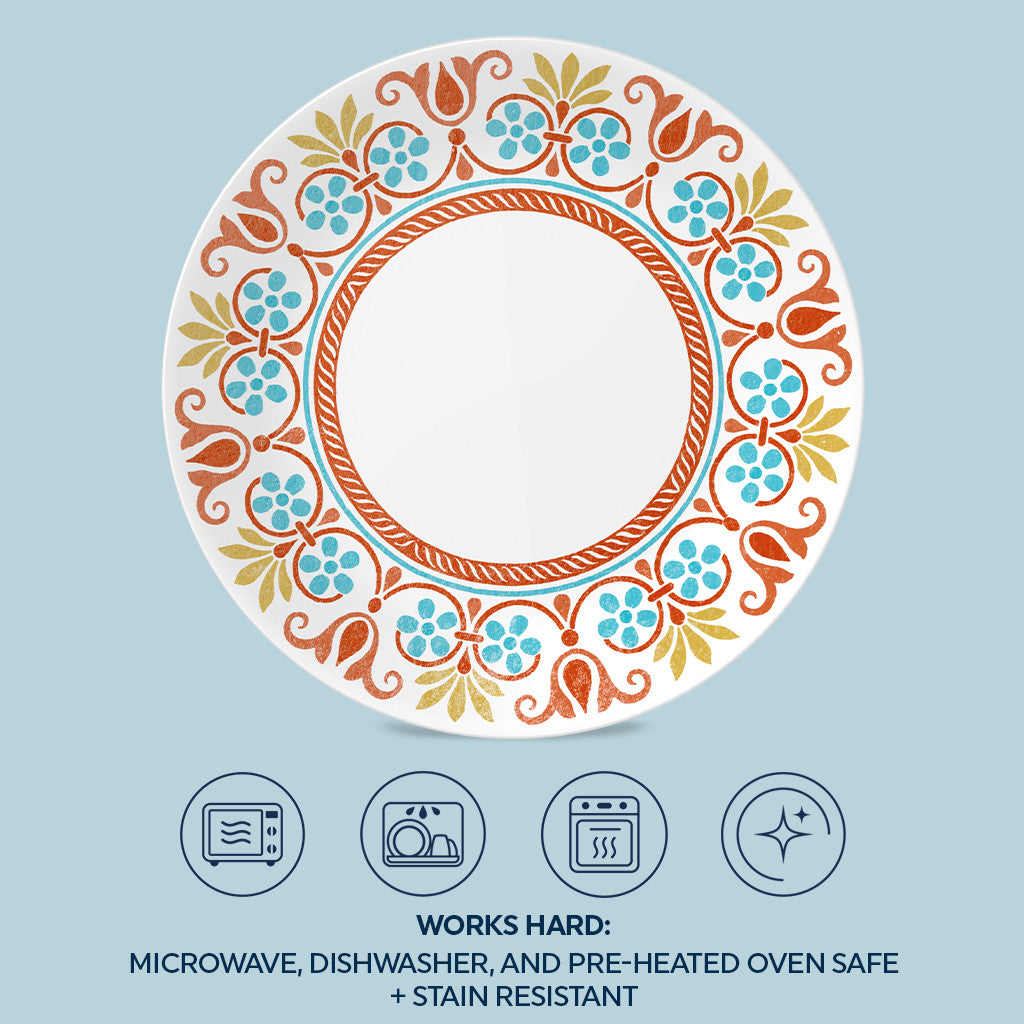 Corelle Global Collection Terracotta Dreams 10.25 Dinner Plates. 4-pack - Image 5