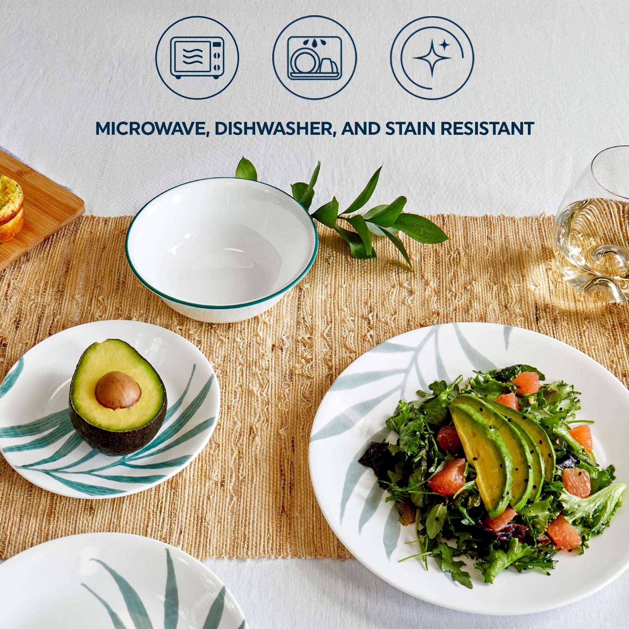 Corelle Solar Print 18-piece Dinnerware Set. Service for 6. EXCLUSIVE - Image 4