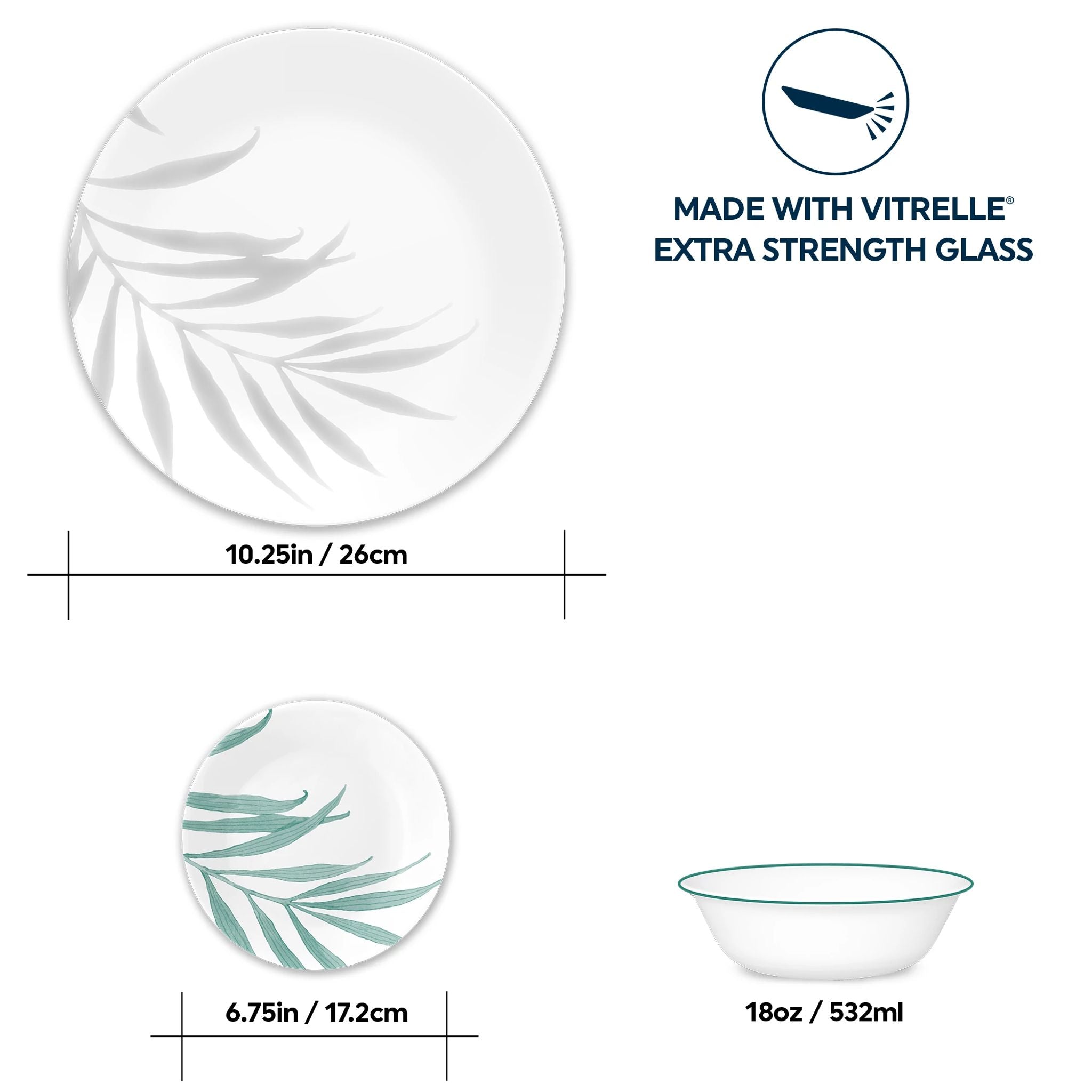 Corelle Solar Print 18-piece Dinnerware Set. Service for 6. EXCLUSIVE - Image 2