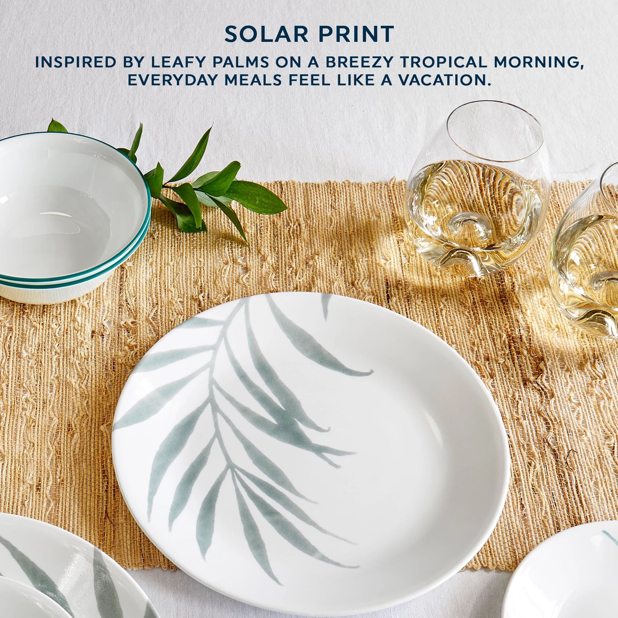 Corelle Solar Print 18-piece Dinnerware Set. Service for 6. EXCLUSIVE - Image 6