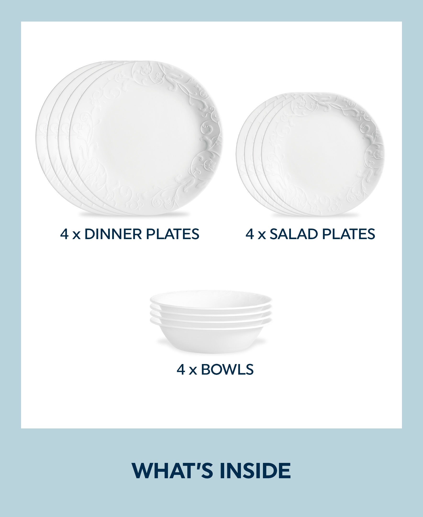 Corelle Bella Faenza 12-piece Dinnerware Set. Service for 4 - Image 2