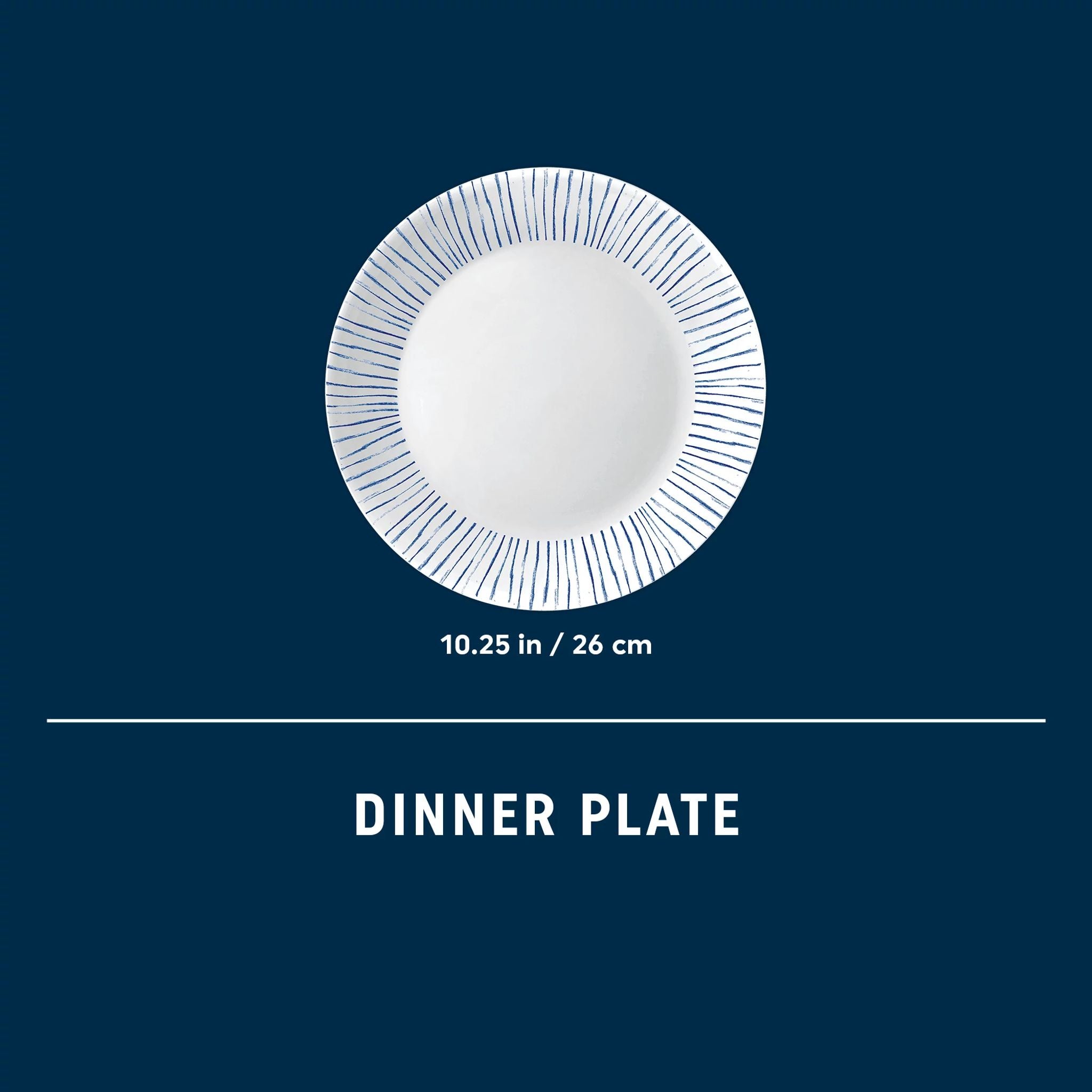 Corelle Botanical Stripes 10.25 Dinner Plate. 6 pack - Image 3