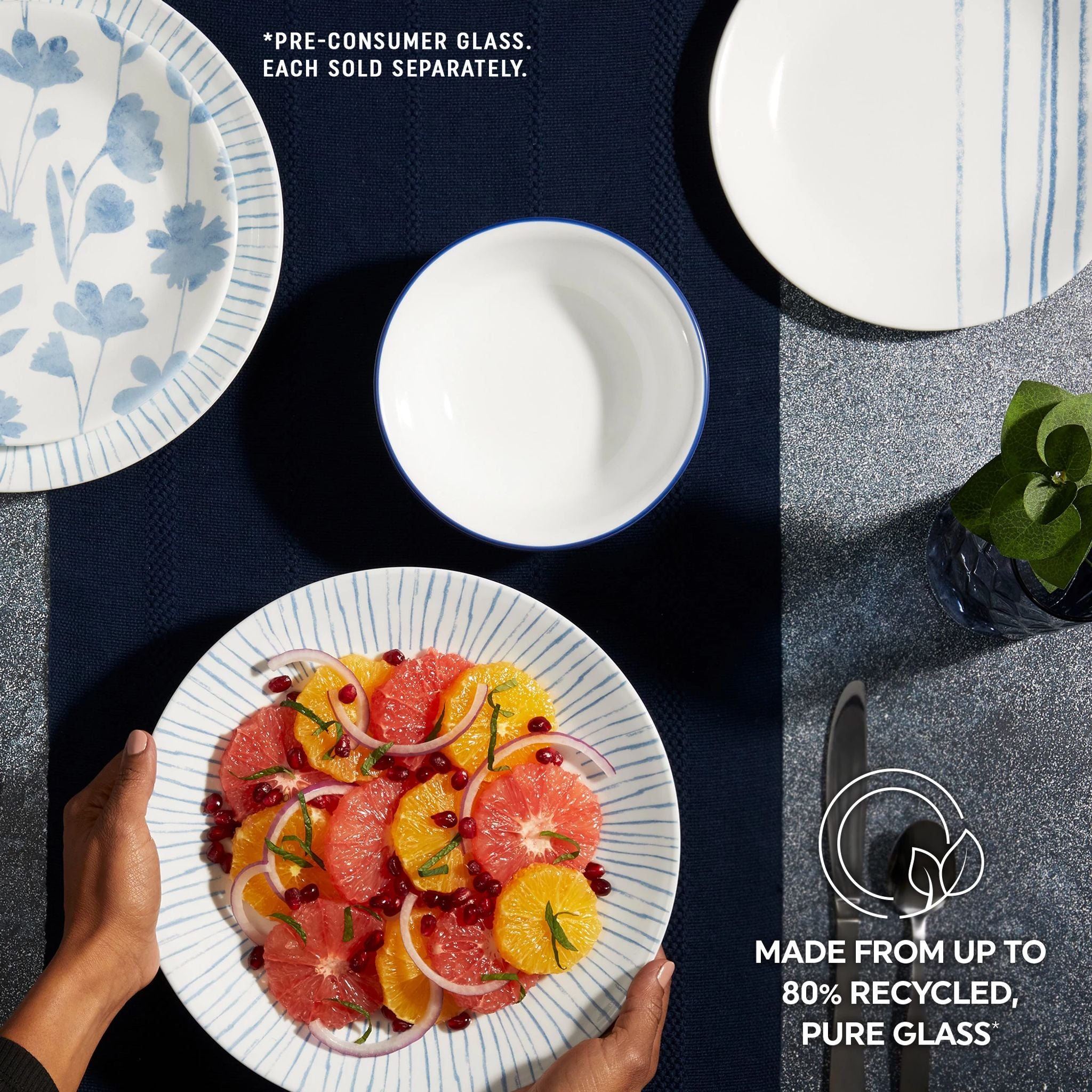 Corelle Botanical Stripes 10.25 Dinner Plate. 6 pack - Image 6
