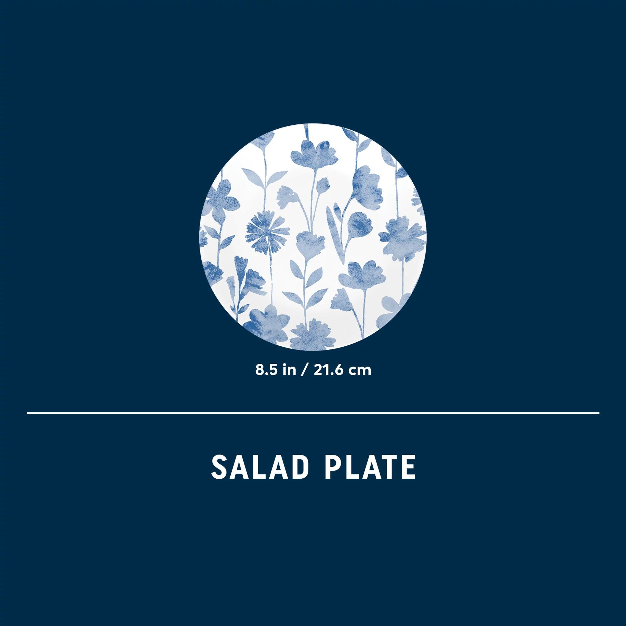 Corelle Botanical Stripes 8.5 Salad Plate. Floral - Image 3