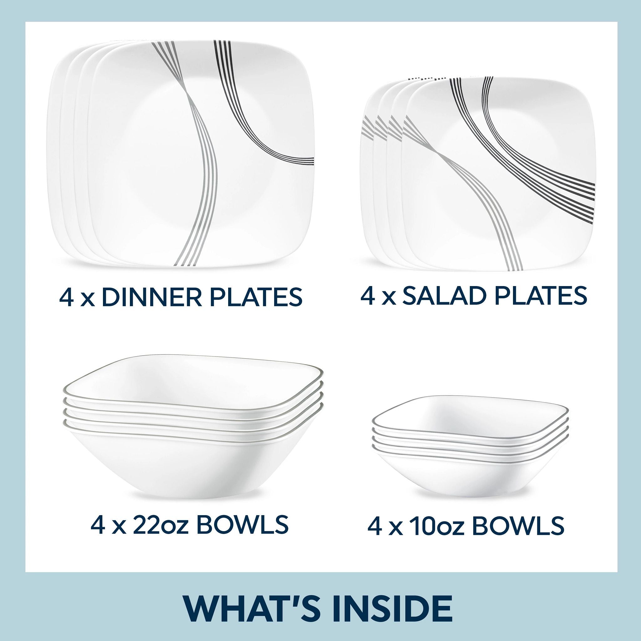 Corelle Urban Arc 16-piece Dinnerware Set. Service for 4 - Image 2