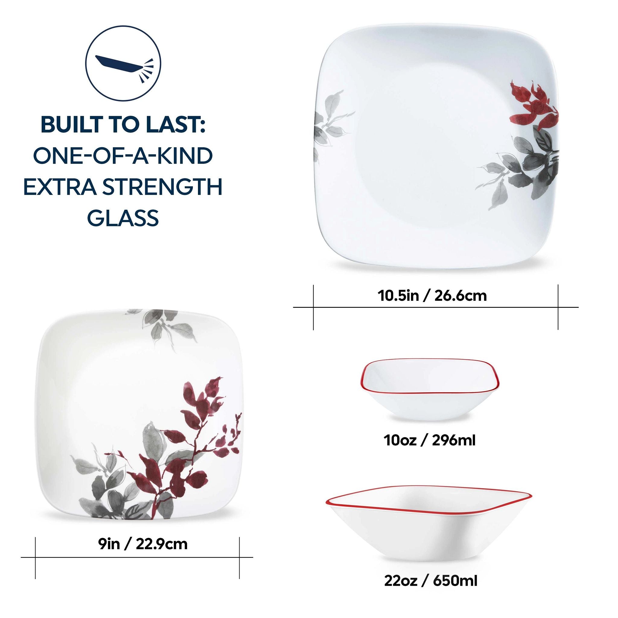 Corelle Kyoto Leaves 16-piece Dinnerware Set. Service for 4 - Image 3