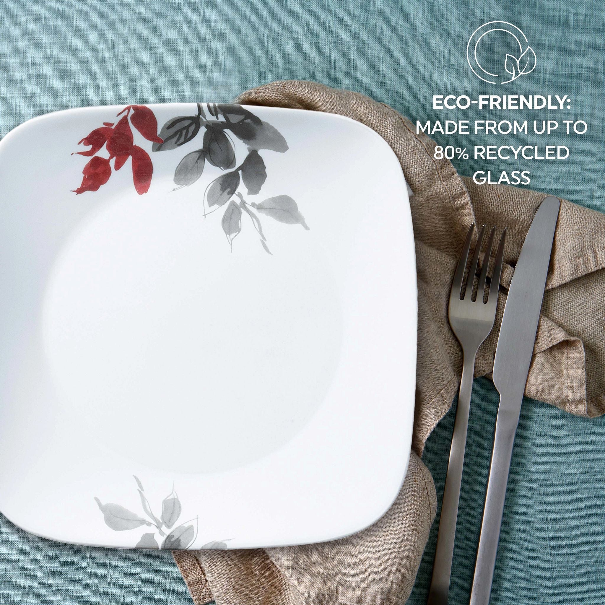 Corelle Kyoto Leaves 16-piece Dinnerware Set. Service for 4 - Image 6