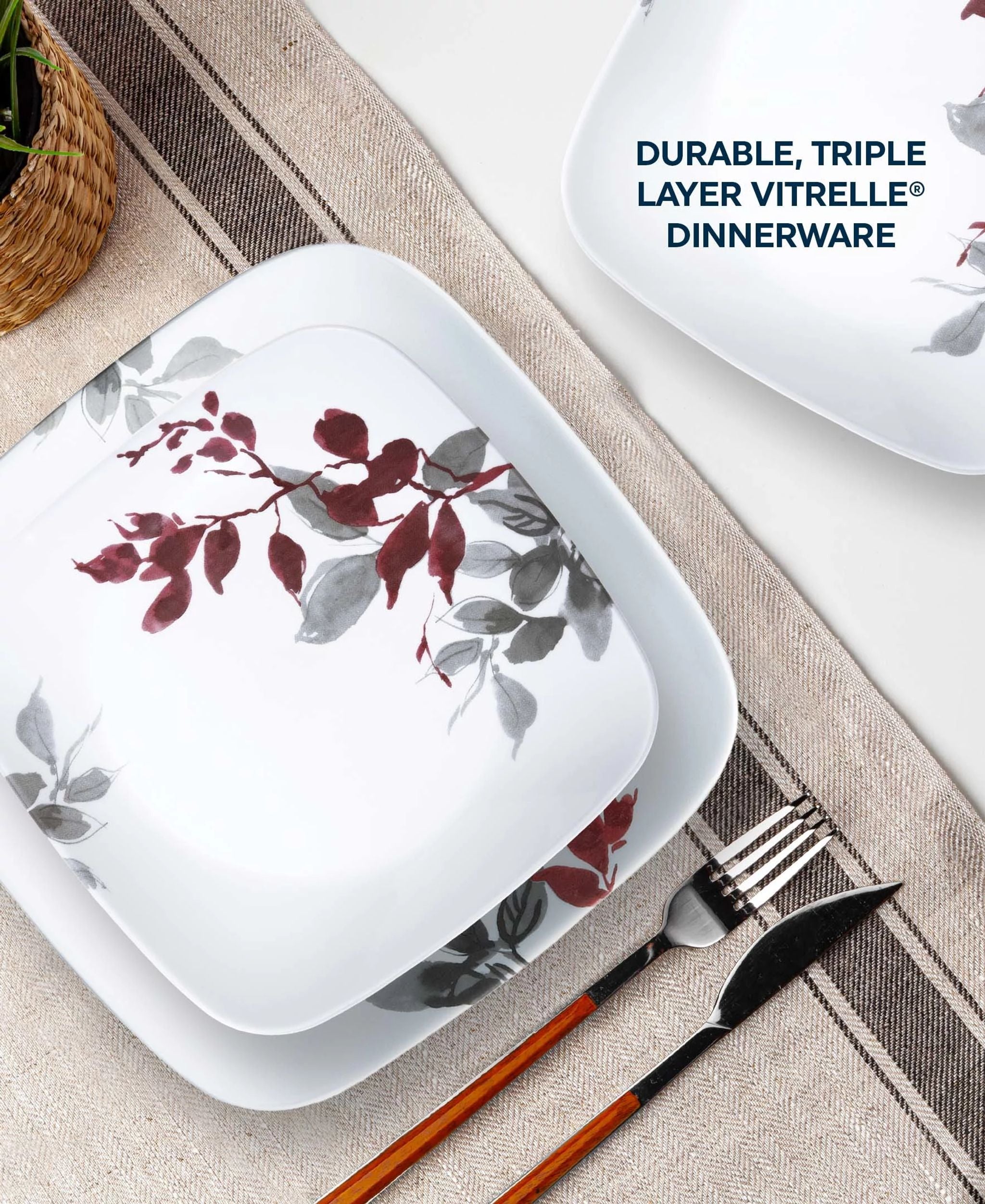 Corelle Kyoto Leaves 16-piece Dinnerware Set. Service for 4 - Image 4