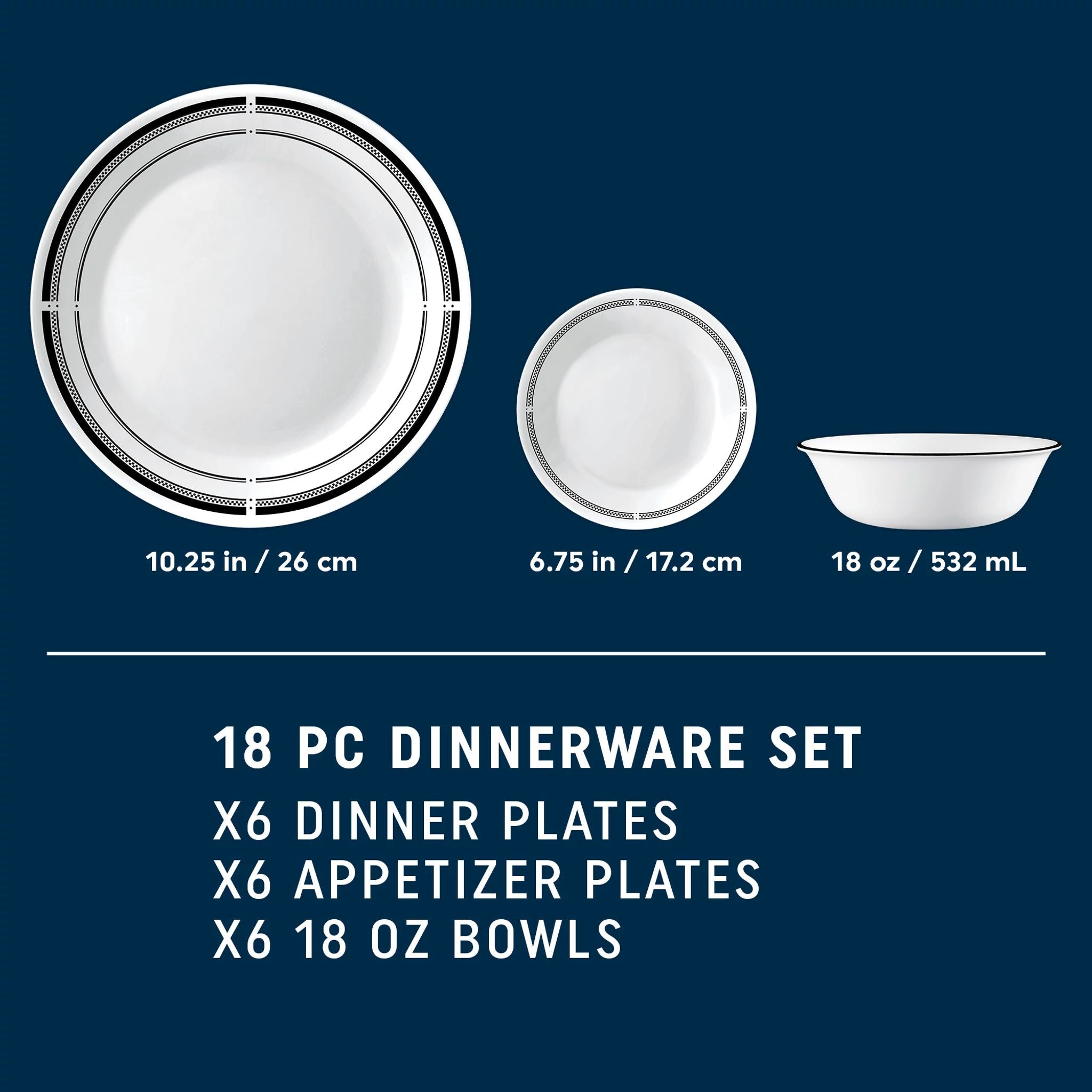 Corelle Brasserie 18-piece Dinnerware Set. Service for 6 - Image 2