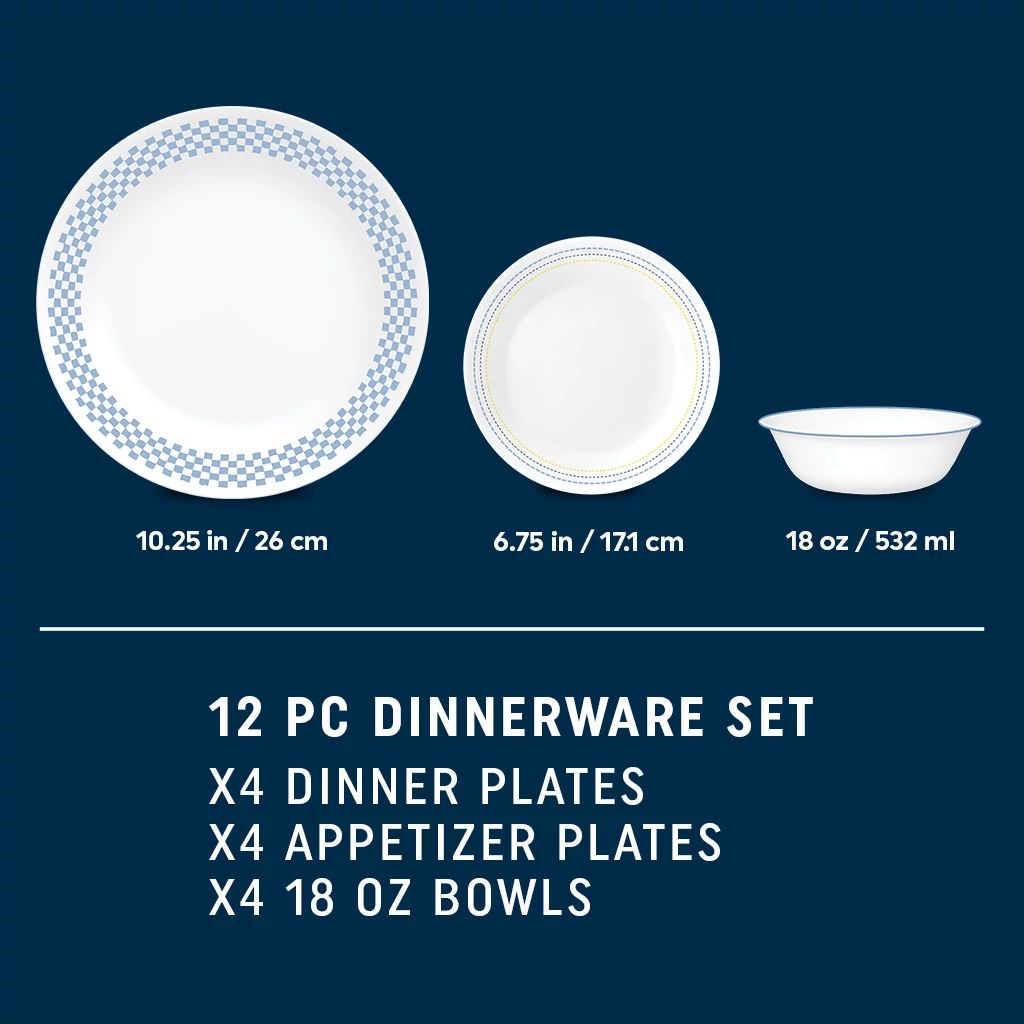 Corelle Amelia 12-piece Dinnerware Set. Service for 4 - Image 2