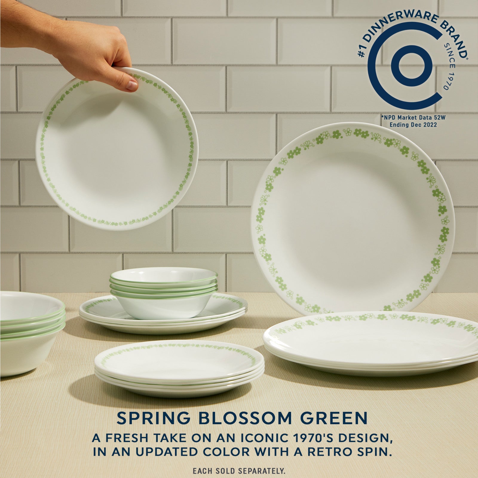 Corelle Spring Blossom Green 10-ounce Bowl - Image 2