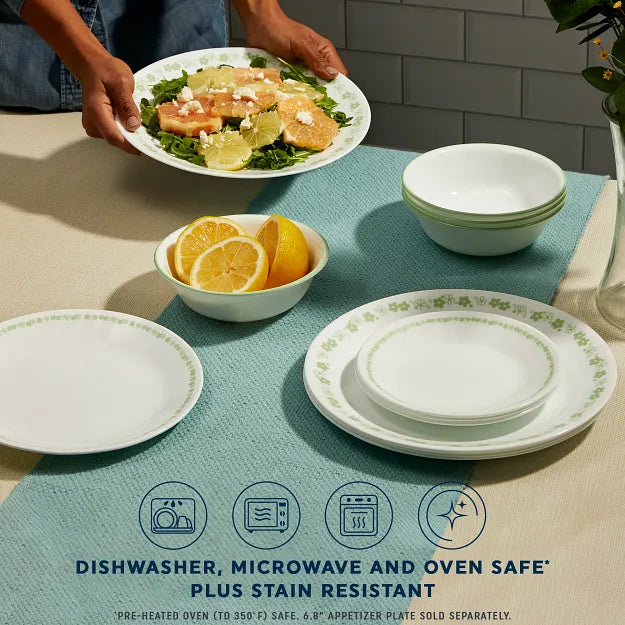 Corelle Spring Blossom Green 12-piece Dinnerware Set. Service for 4 - Image 4