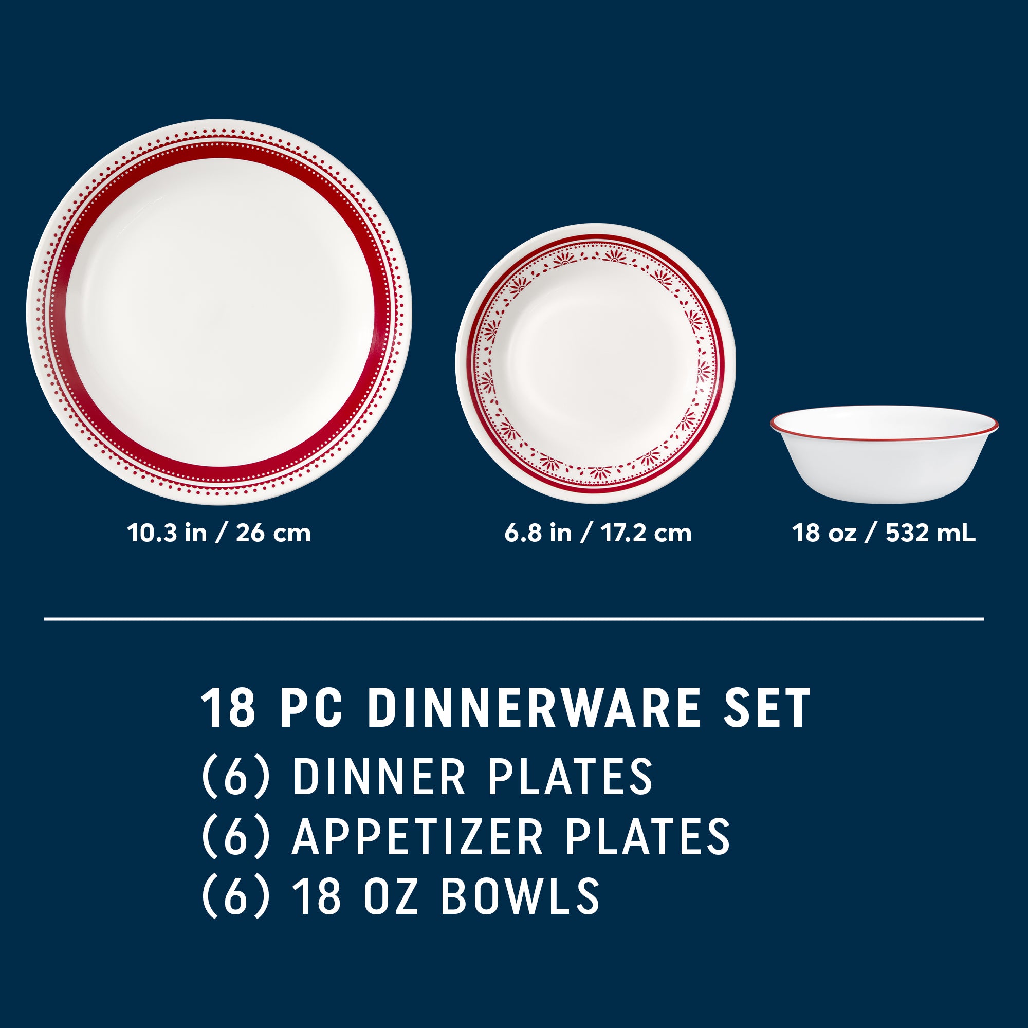 Corelle Sadie 18-piece Dinnerware Set. Service for 6 - Image 2