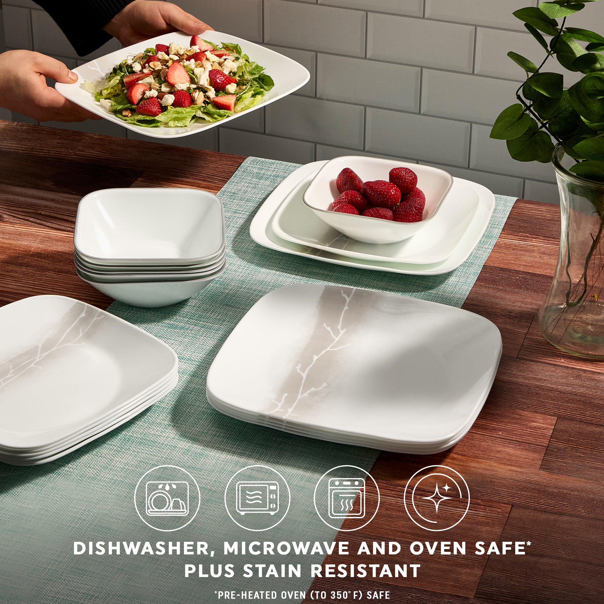 Corelle Wandering Groves 12-piece Dinnerware Set. Service for 4 - Image 3