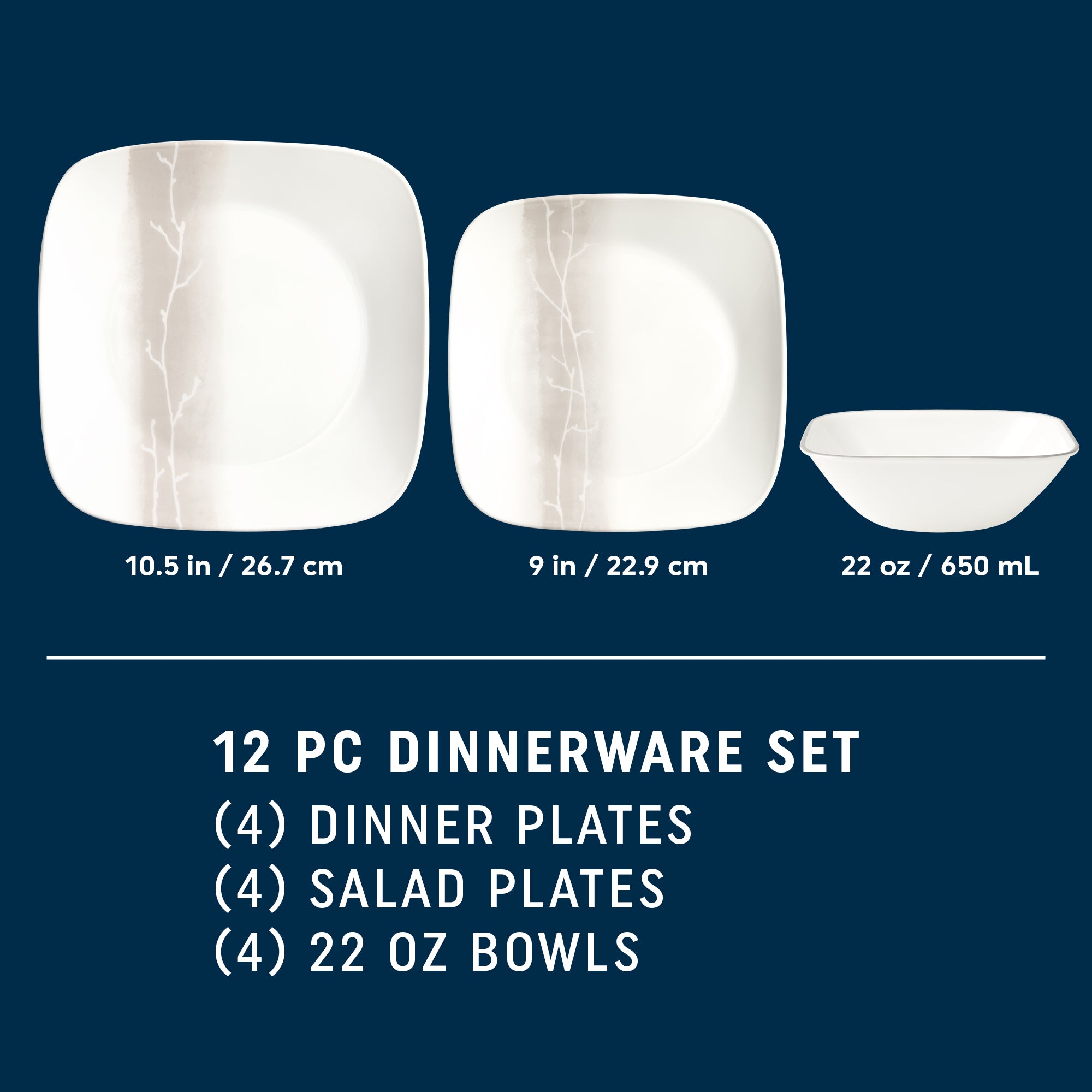 Corelle Wandering Groves 12-piece Dinnerware Set. Service for 4 - Image 2