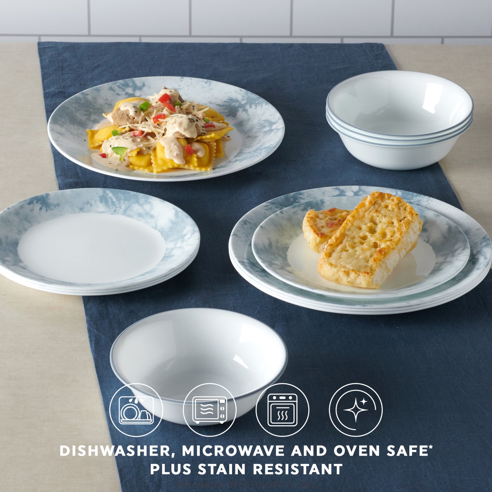 Corelle Salt Wash 12-piece Dinnerware Set. Service for 4 - Image 4