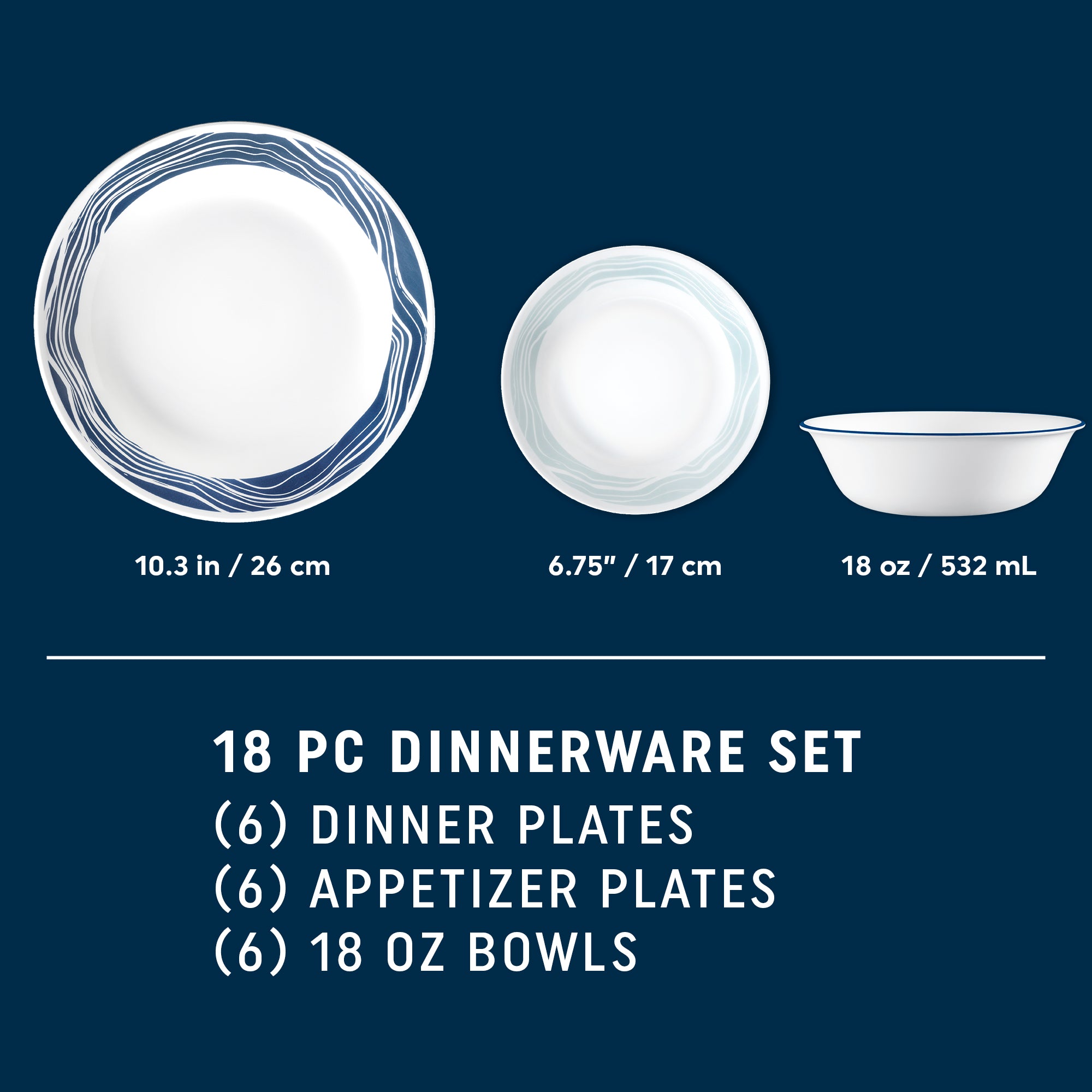 Corelle Acadia 18-piece Dinnerware Set. Service for 6 - Image 2