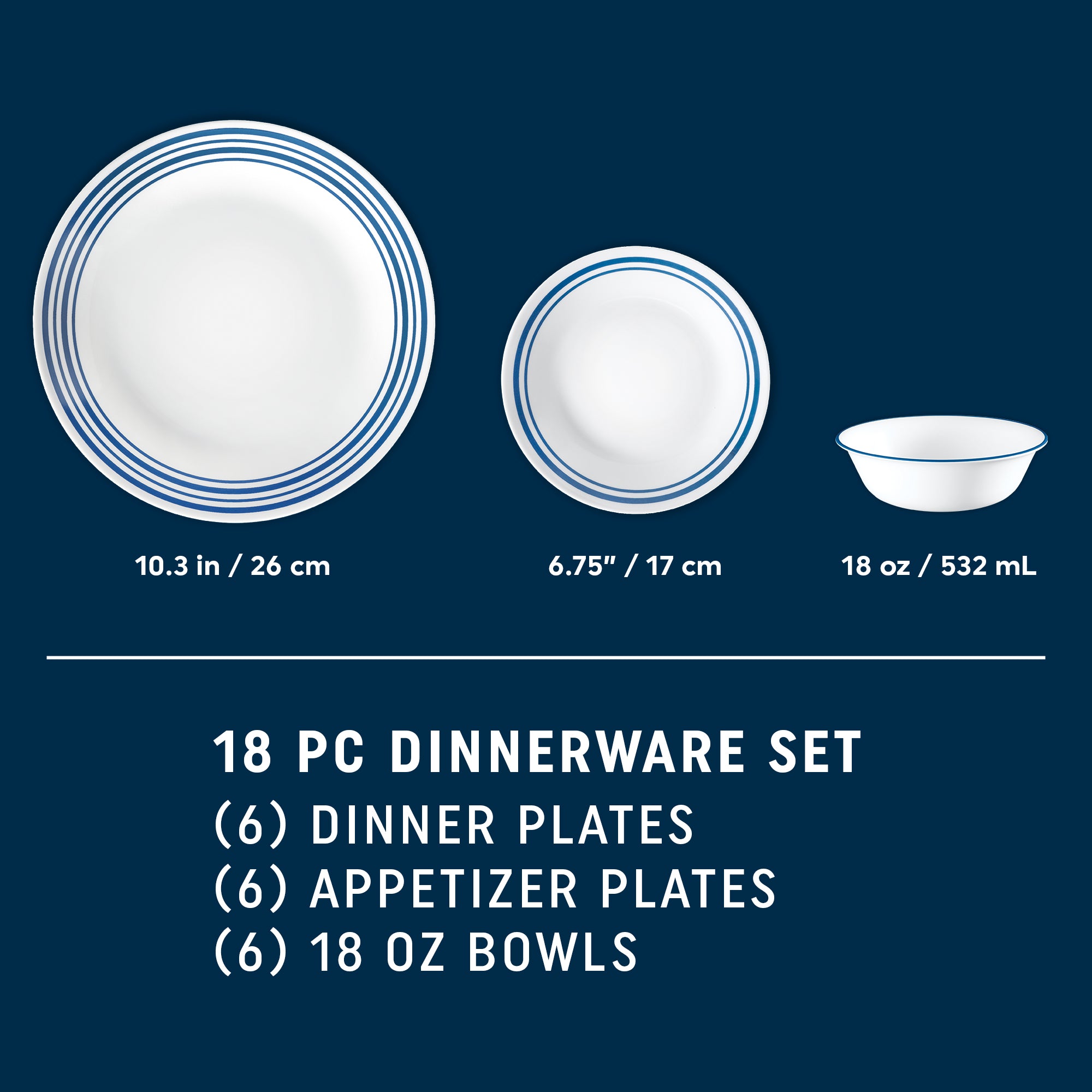 Corelle Laila 18-piece Dinnerware Set. Service for 6 - Image 2