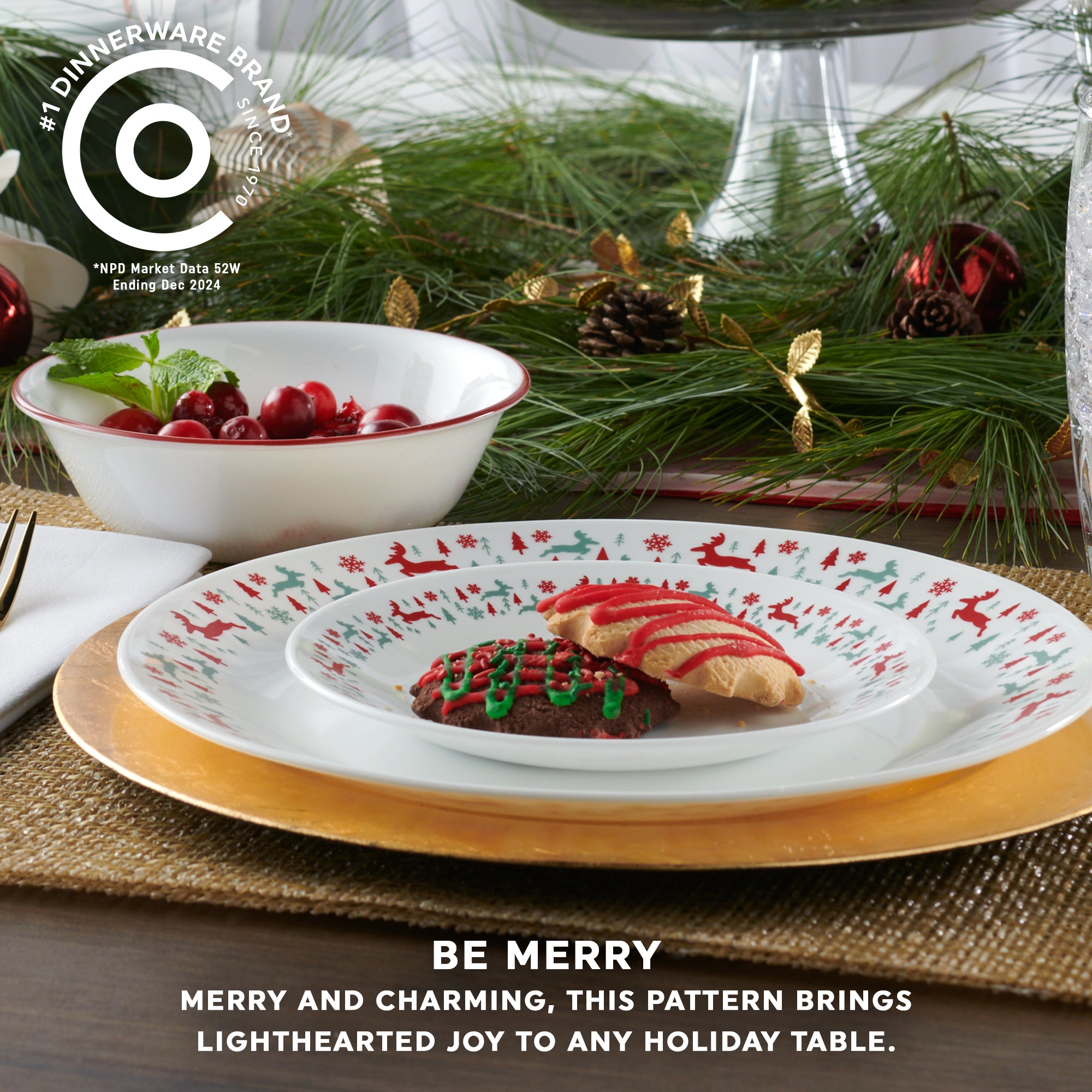 Corelle Be Merry 18-pc Dinnerware Set. Service for 6 - Image 4