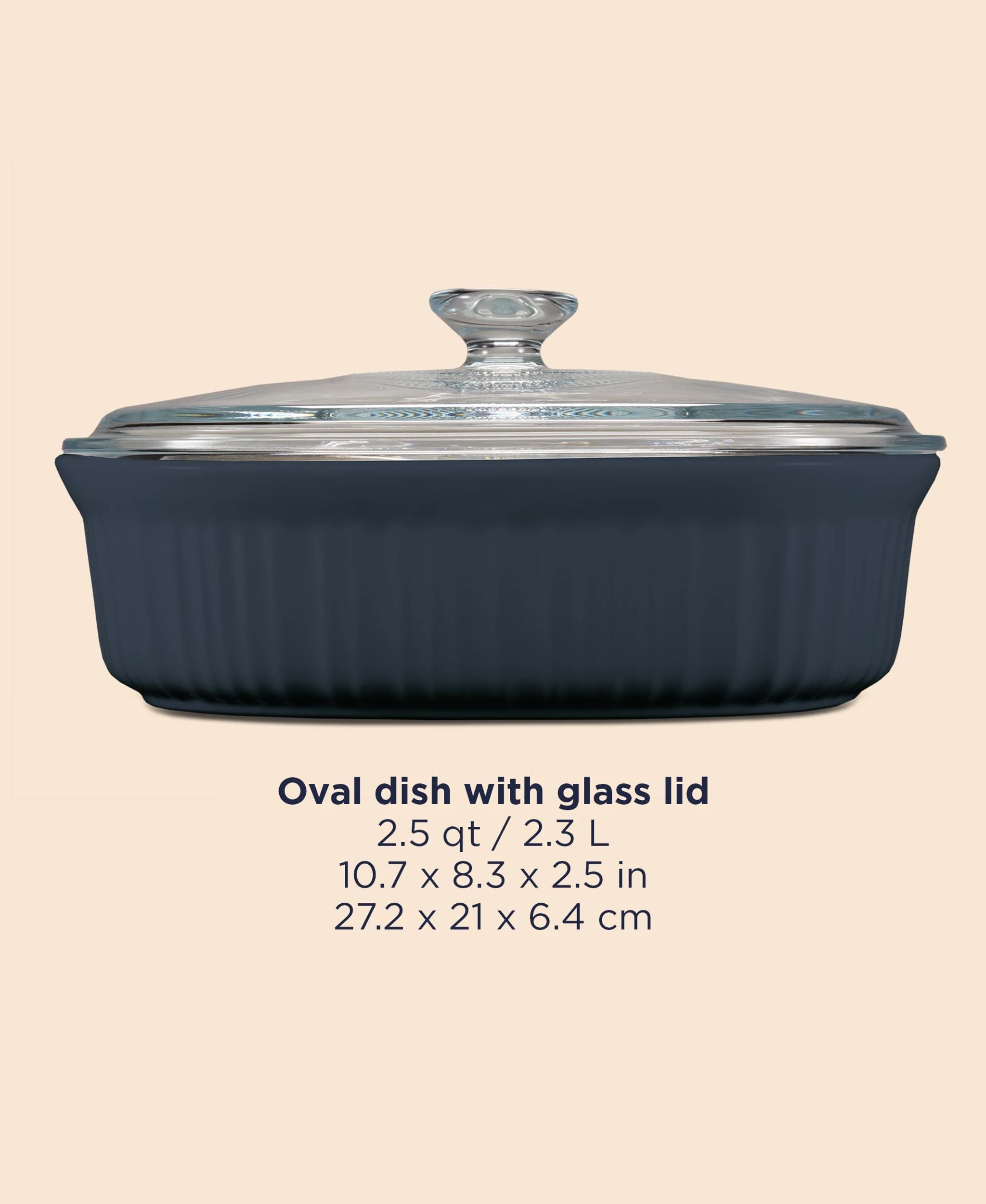 CorningWare French Colors 2.5-quart Oval Baking Dish. Navy - Image 5