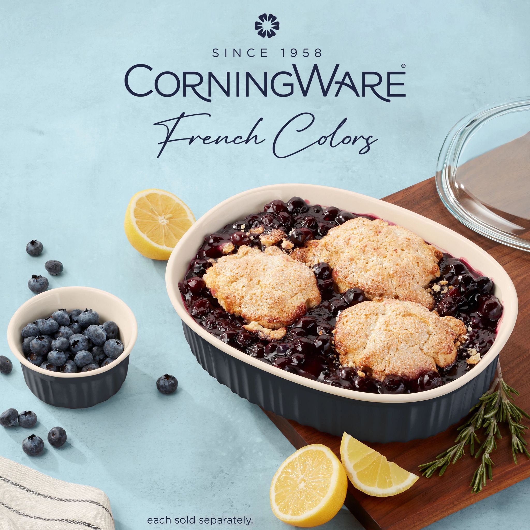 CorningWare French Colors 2.5-quart Oval Baking Dish. Navy - Image 4