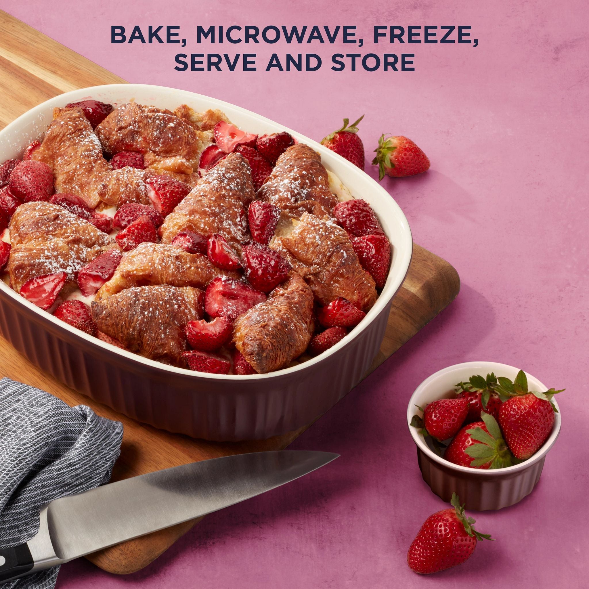 CorningWare French Colors 12-piece Bakeware Set. Cabernet - Image 3