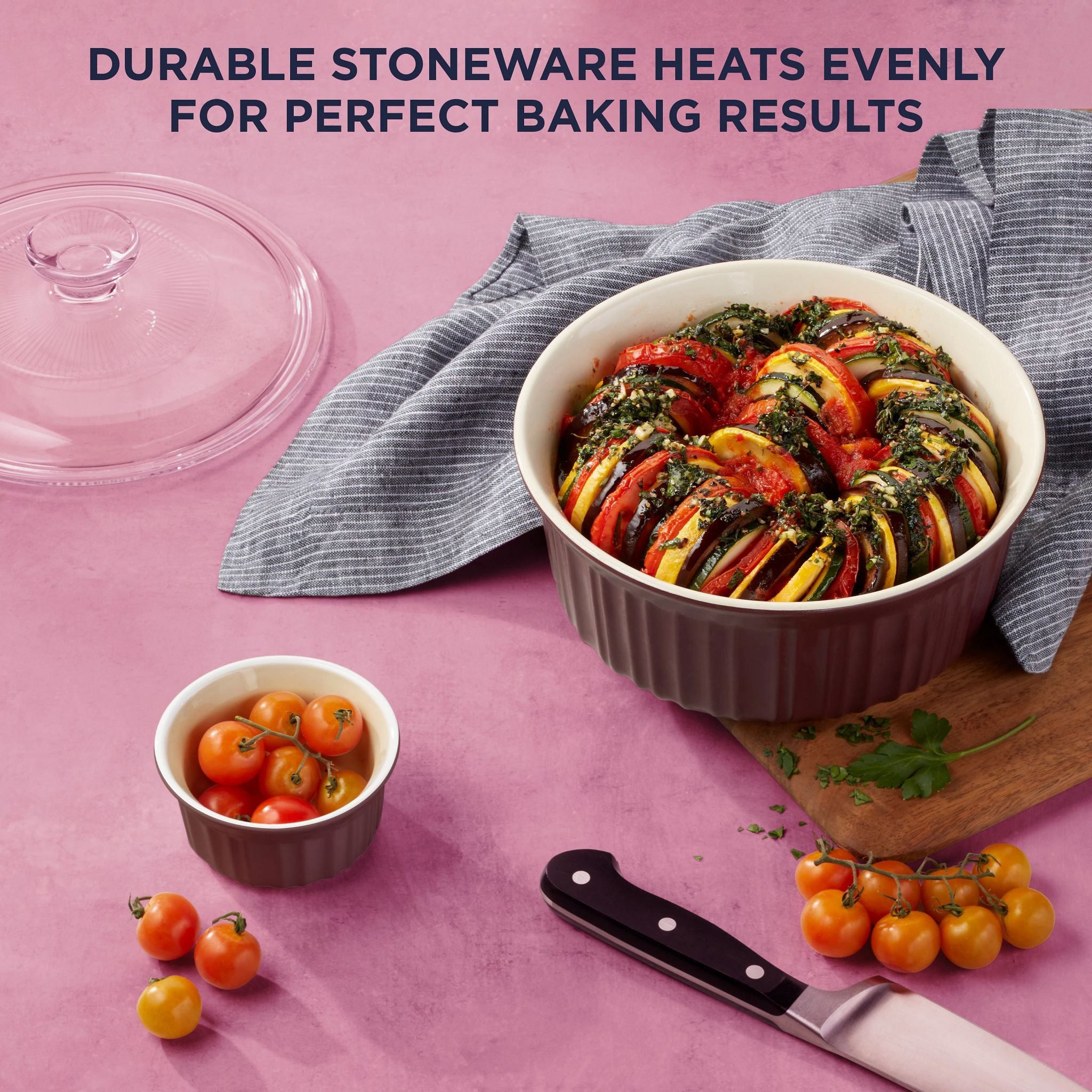 CorningWare French Colors 12-piece Bakeware Set. Cabernet - Image 4