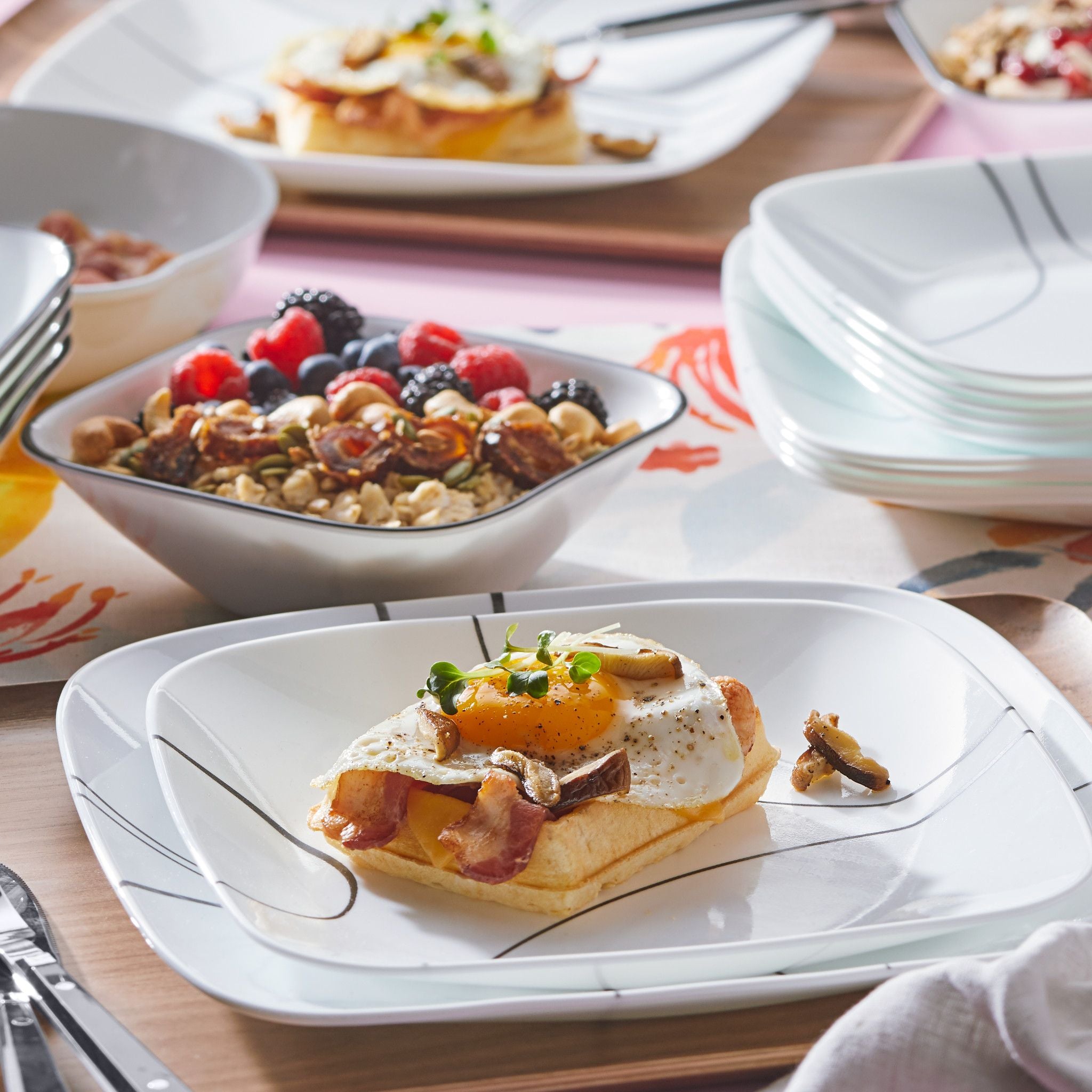 Corelle Simple Lines 18-piece Dinnerware Set. Service for 6 - Image 2